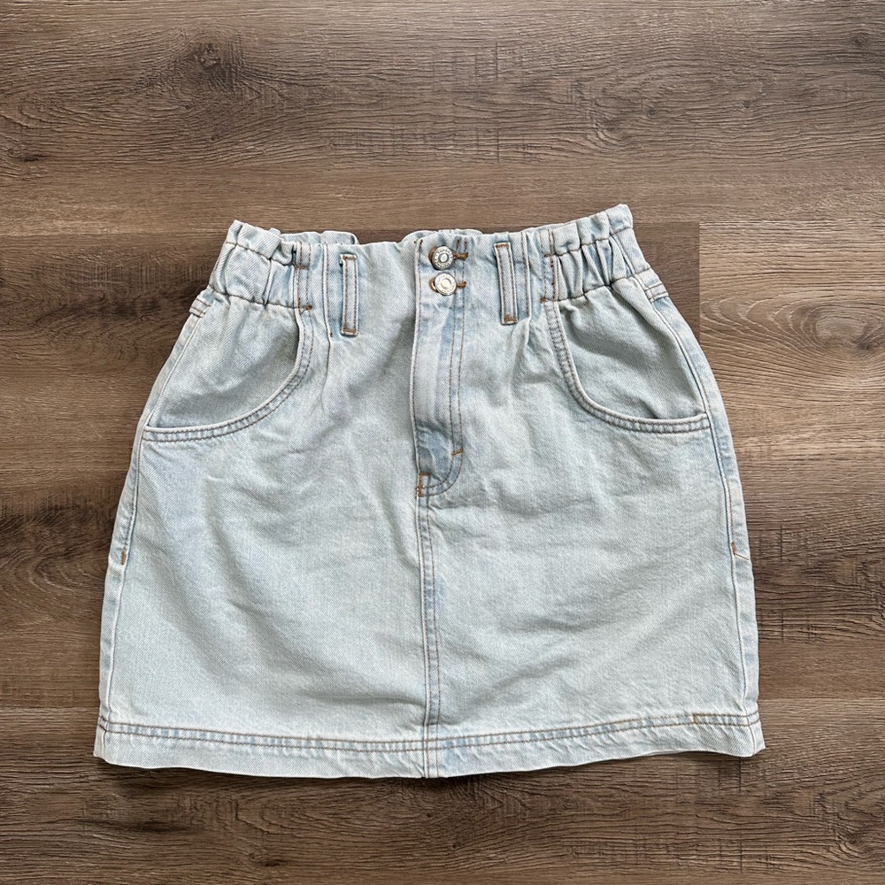 NWT Topshop Paper Bag Denim Skirt